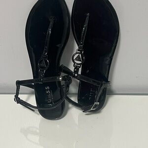 Guess Black Sandals with Glossy Finish